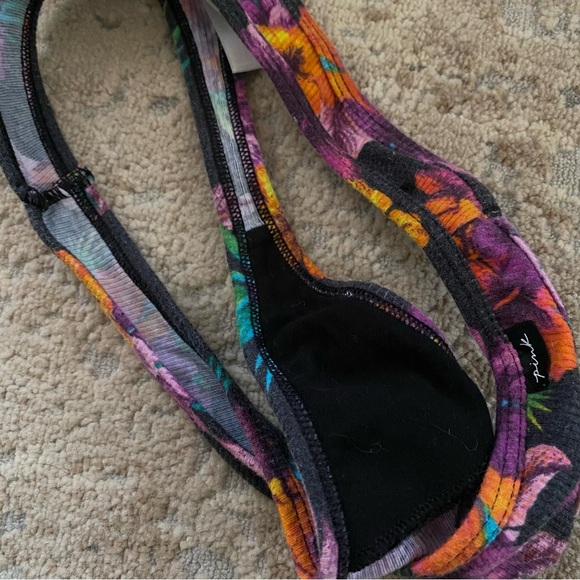 PINK Victoria's Secret Cotton Thong Exotic Print Ribbed: Small - Picture 4 of 7